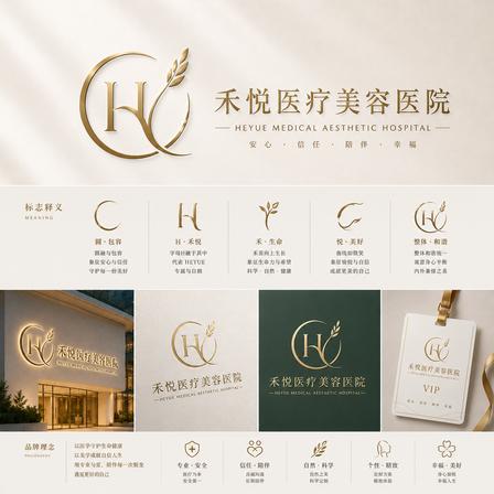 禾悦医疗美容中心LOGO全释义版式图